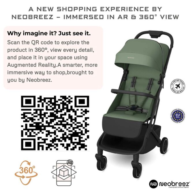 Neobreez NEOLITE Compact Stroller (0-4Yrs) Max 22kg - Olive Green