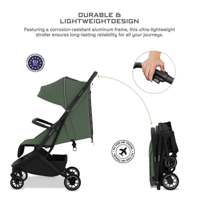 Neobreez NEOLITE Compact Stroller (0-4Yrs) Max 22kg - Olive Green