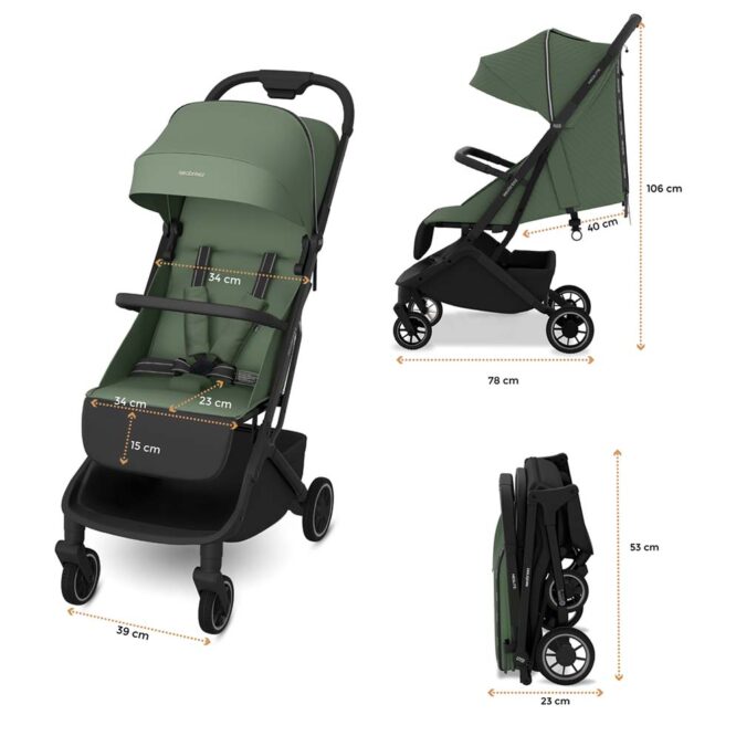 Neobreez NEOLITE Compact Stroller (0-4Yrs) Max 22kg - Olive Green