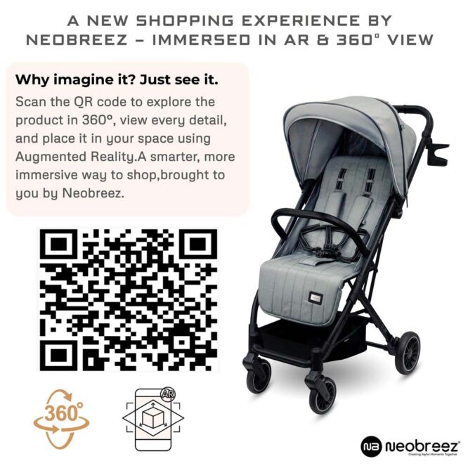 Neobreez PENTA Compact Stroller (0-3Yrs) Max 15kg - Medium Gray