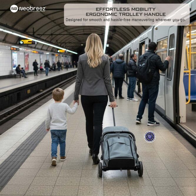 Neobreez PENTA Compact Stroller (0-3Yrs) Max 15kg - Medium Gray