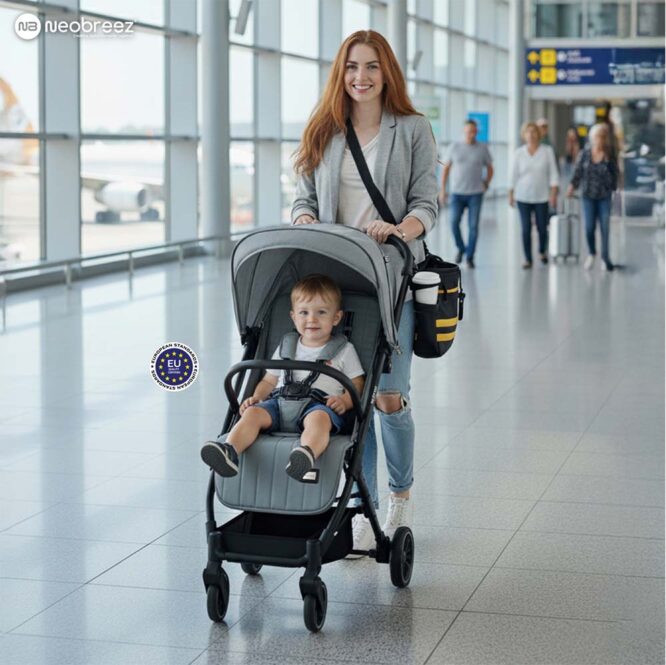 Neobreez PENTA Compact Stroller (0-3Yrs) Max 15kg - Medium Gray