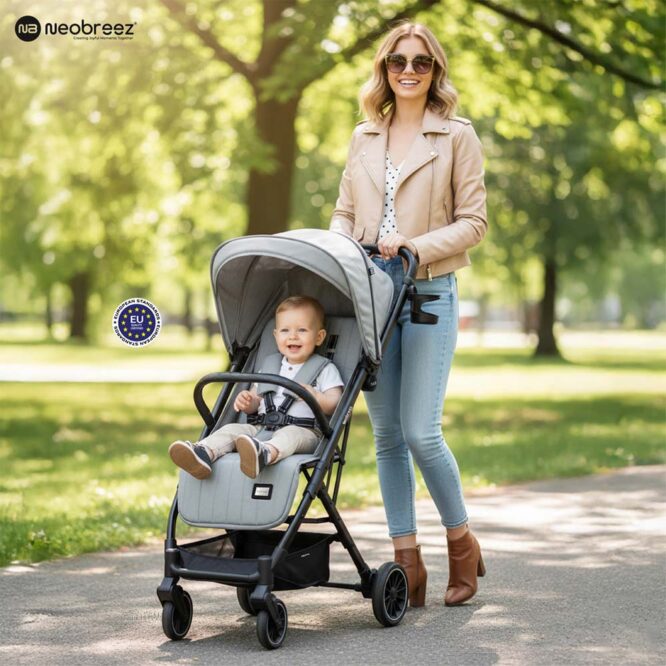 Neobreez PENTA Compact Stroller (0-3Yrs) Max 15kg - Medium Gray
