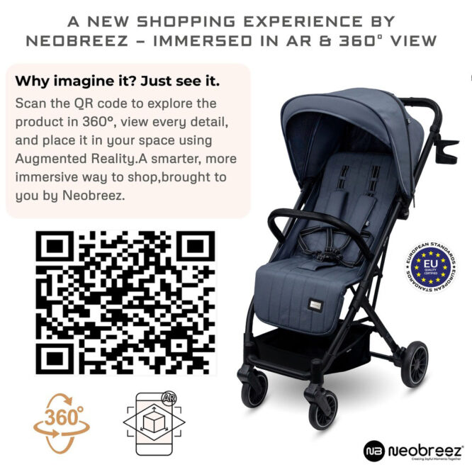 Neobreez PENTA Stroller (0-3Yrs) Max 15kg - Black Gray