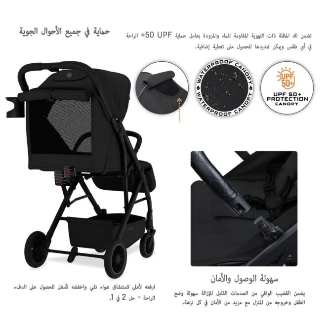 Neobreez PENTA Compact Stroller (0-3Yrs) Max 15kg - Black