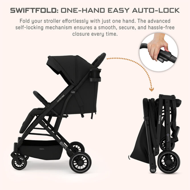 Neobreez PENTA Compact Stroller (0-3Yrs) Max 15kg - Black