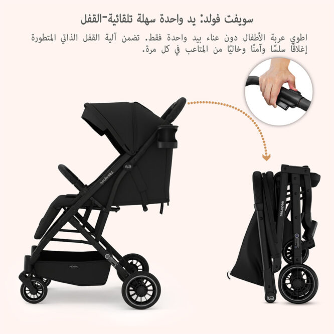 Neobreez PENTA Compact Stroller (0-3Yrs) Max 15kg - Black