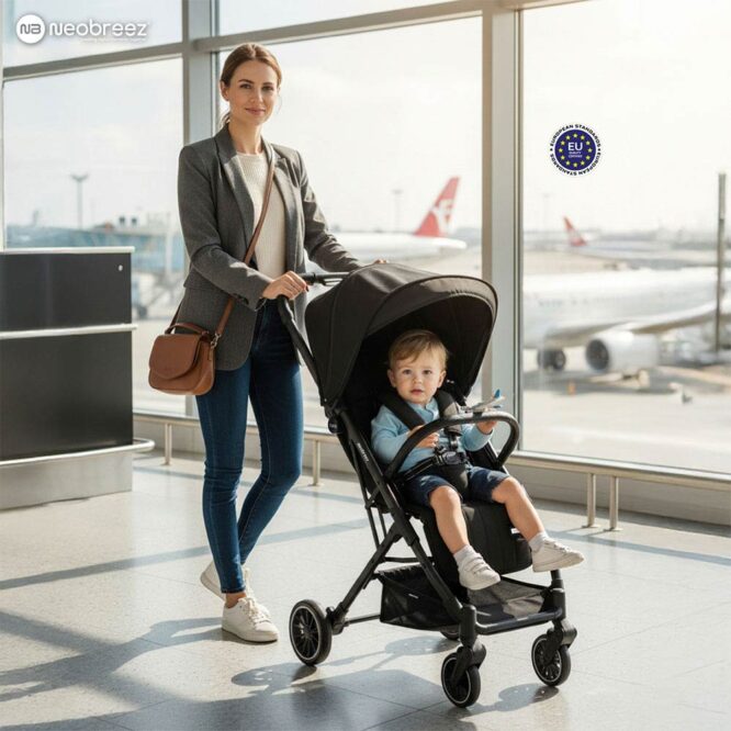 Neobreez PENTA Compact Stroller (0-3Yrs) Max 15kg - Black