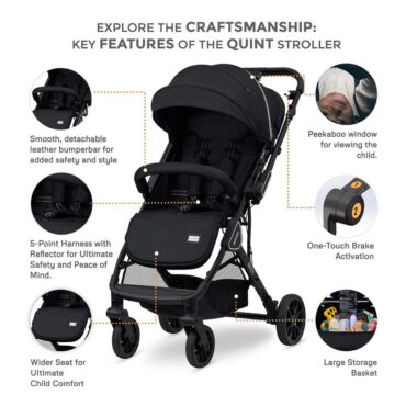 Neobreez QUINT Reversible Stroller (0-4Yrs) Max 22kg - Black