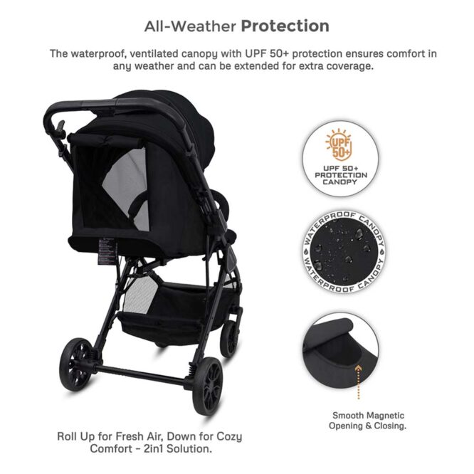 Neobreez QUINT Reversible Stroller (0-4Yrs) Max 22kg - Black
