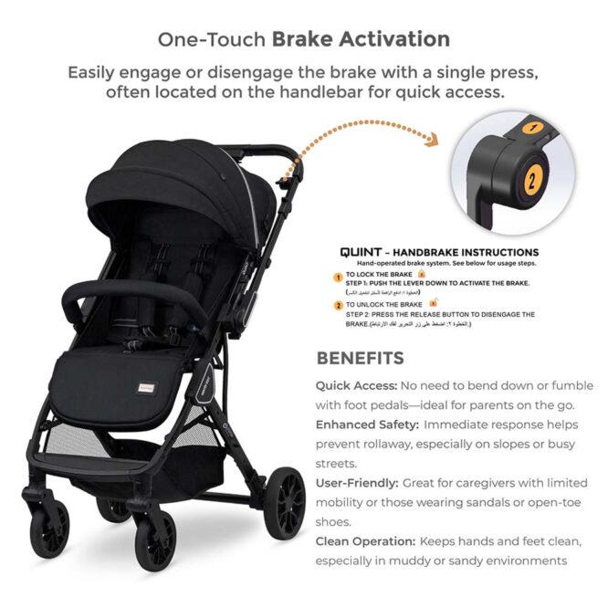 Neobreez QUINT Reversible Stroller (0-4Yrs) Max 22kg - Black