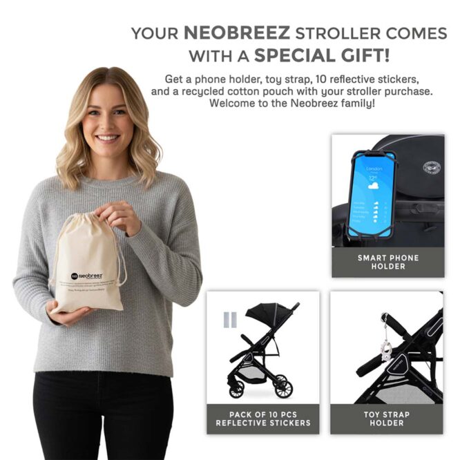 Neobreez QUINT Reversible Stroller (0-4Yrs) Max 22kg - Black