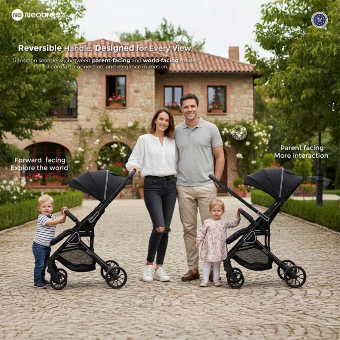 Neobreez QUINT Reversible Stroller (0-4Yrs) Max 22kg - Black