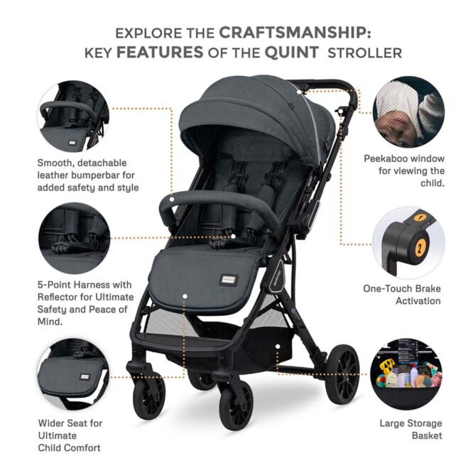 Neobreez QUINT Reversible Stroller (0-4Yrs) Max 22kg - Gray