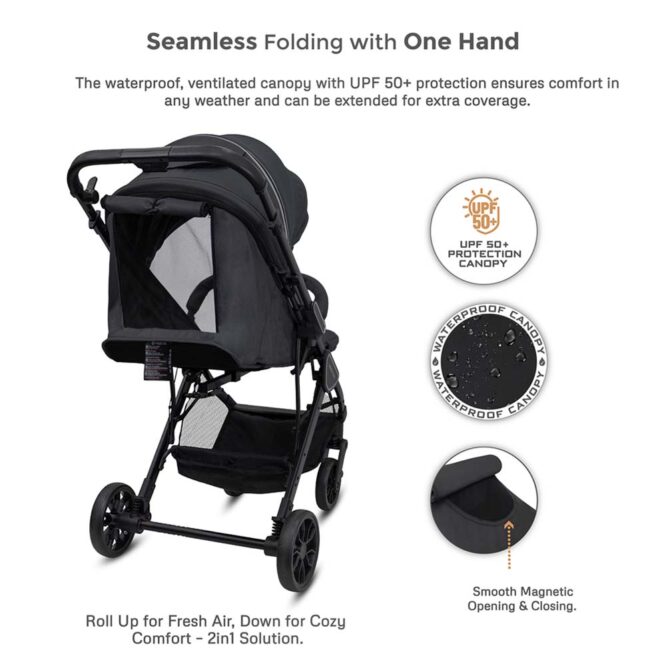 Neobreez QUINT Reversible Stroller (0-4Yrs) Max 22kg - Gray