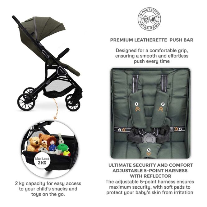 Neobreez QUINT Reversible Stroller (0-4Yrs) Max 22kg - Green