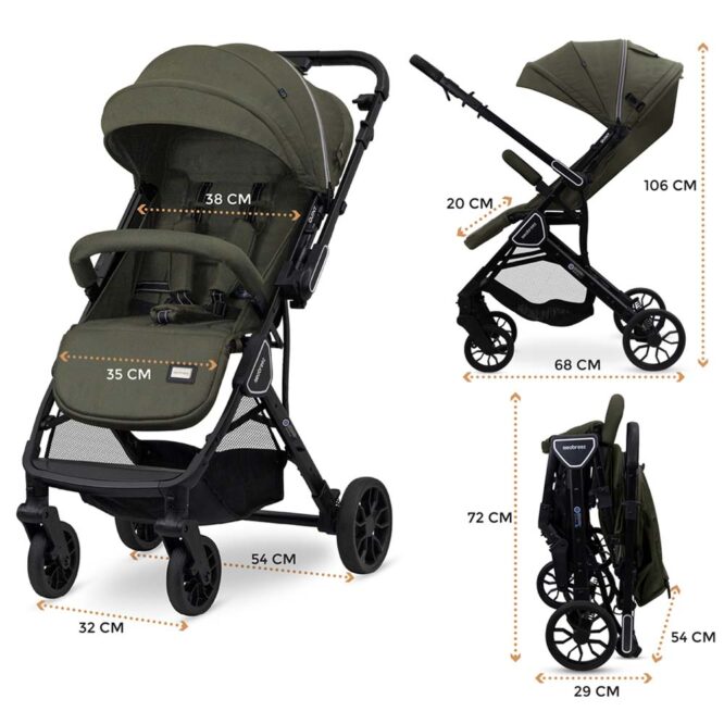 Neobreez QUINT Reversible Stroller (0-4Yrs) Max 22kg - Green