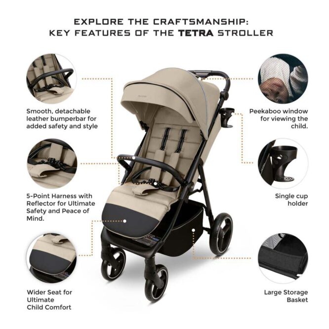Neobreez TETRA All-Terrain Stroller (0-4Yrs) Max 22kg - Beige