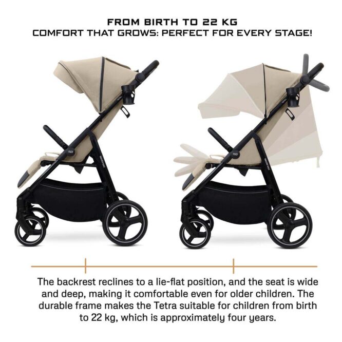 Neobreez TETRA All-Terrain Stroller (0-4Yrs) Max 22kg - Beige