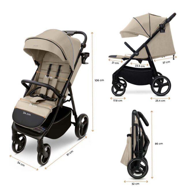 Neobreez TETRA All-Terrain Stroller (0-4Yrs) Max 22kg - Beige