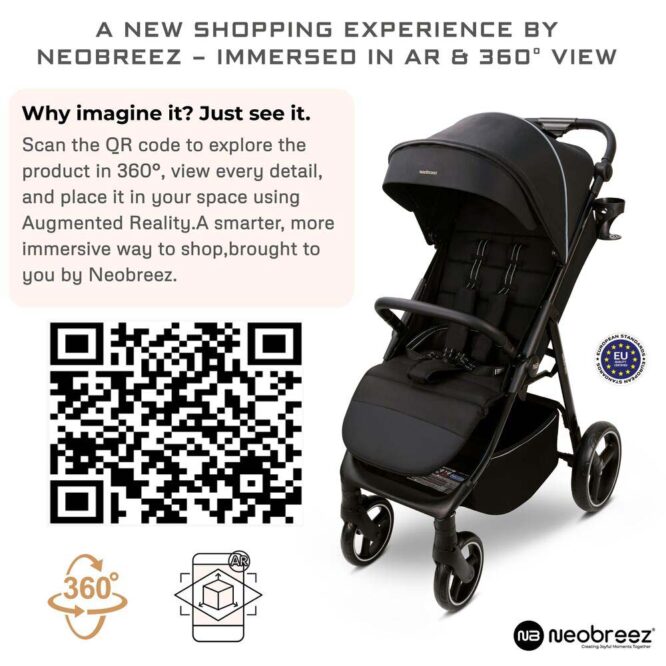 Neobreez TETRA All-Terrain Stroller (0-4Yrs) Max 22kg - Black