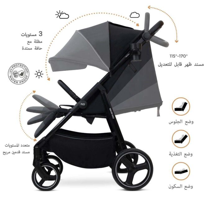 Neobreez TETRA All-Terrain Stroller (0-4Yrs) Max 22kg - Black