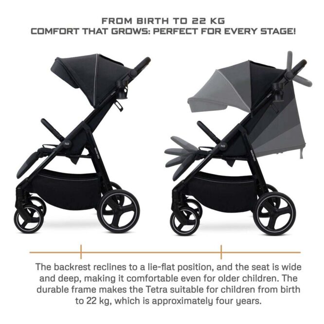 Neobreez TETRA All-Terrain Stroller (0-4Yrs) Max 22kg - Black