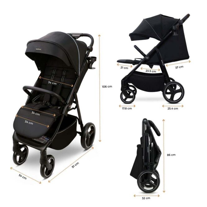 Neobreez TETRA All-Terrain Stroller (0-4Yrs) Max 22kg - Black