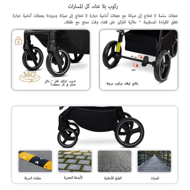 Neobreez TETRA All-Terrain Stroller (0-4Yrs) Max 22kg - Dark Gray