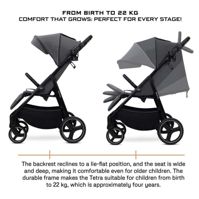 Neobreez TETRA All-Terrain Stroller (0-4Yrs) Max 22kg - Dark Gray