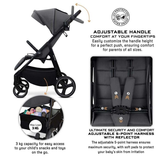 Neobreez TETRA All-Terrain Stroller (0-4Yrs) Max 22kg - Dark Gray