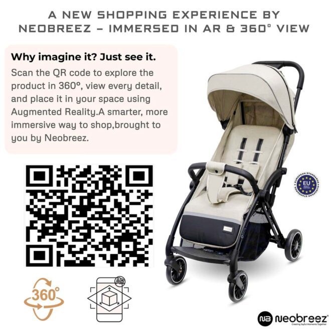 Neobreez THETA Auto Fold Stroller (0-4Yrs) Max 22kg - Beige