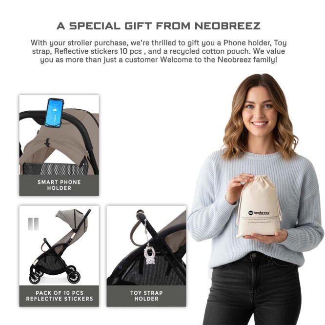 Neobreez THETA Auto Fold Stroller (0-4Yrs) Max 22kg - Beige