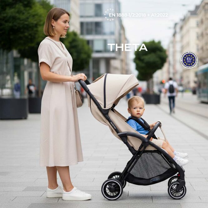 Neobreez THETA Auto Fold Stroller (0-4Yrs) Max 22kg - Beige