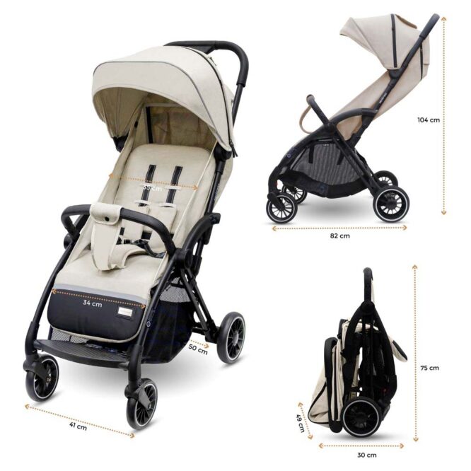 Neobreez THETA Auto Fold Stroller (0-4Yrs) Max 22kg - Beige