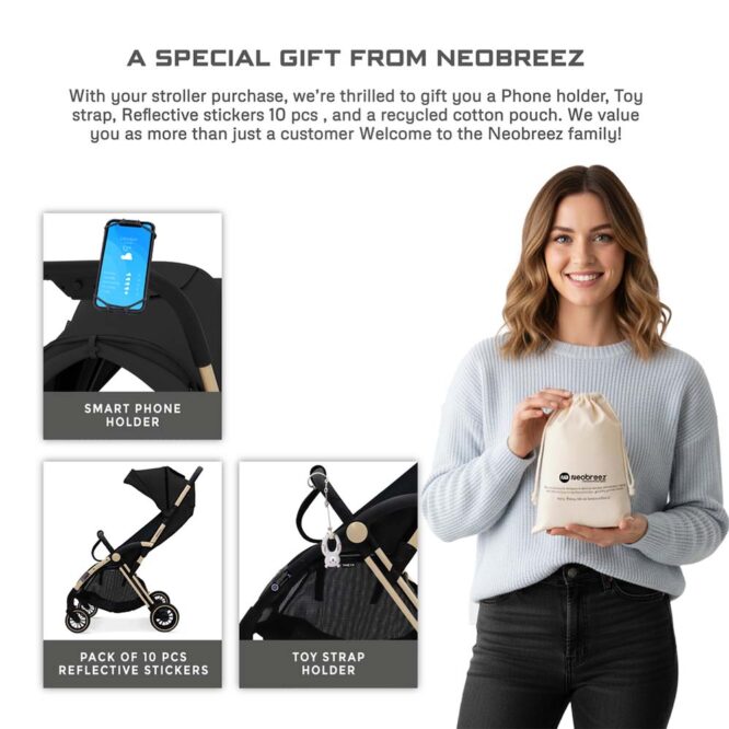 Neobreez THETA Auto Fold Stroller (0-4Yrs) Max 22kg - Black