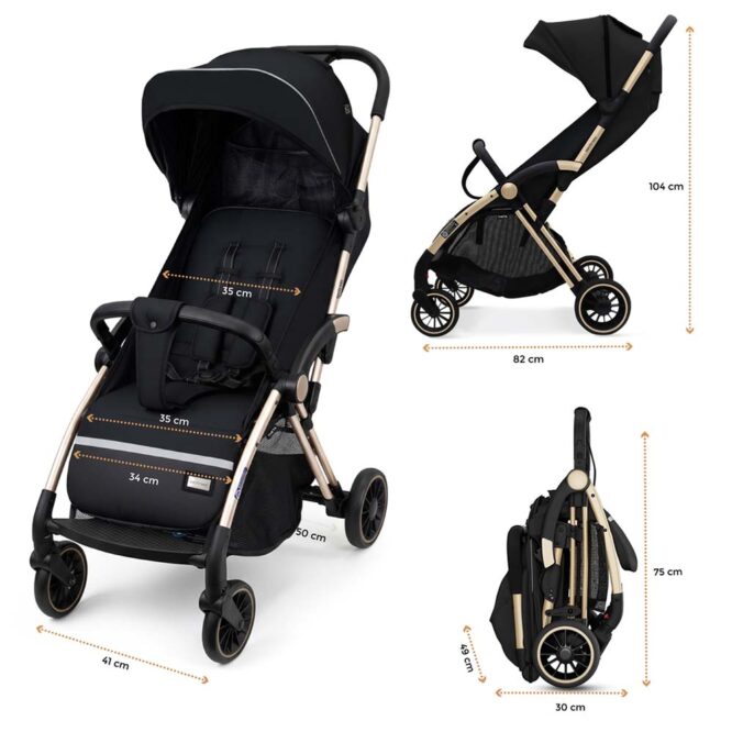 Neobreez THETA Auto Fold Stroller (0-4Yrs) Max 22kg - Black