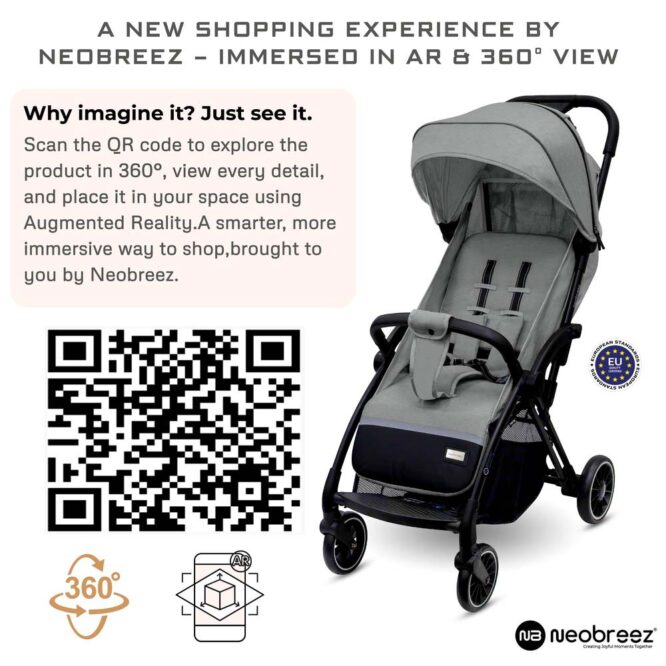 Neobreez THETA Auto Fold Stroller (0-4Yrs) Max 22kg - Dark Gray