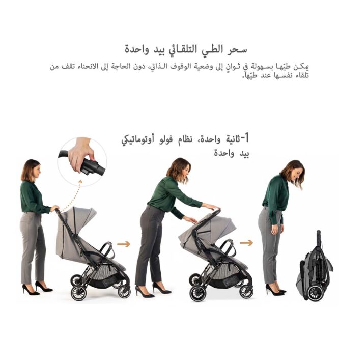 Neobreez THETA Auto Fold Stroller (0-4Yrs) Max 22kg - Dark Gray