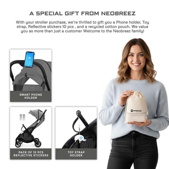 Neobreez THETA Auto Fold Stroller (0-4Yrs) Max 22kg - Dark Gray