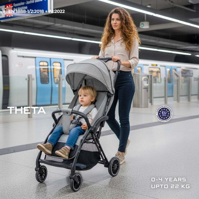 Neobreez THETA Auto Fold Stroller (0-4Yrs) Max 22kg - Dark Gray