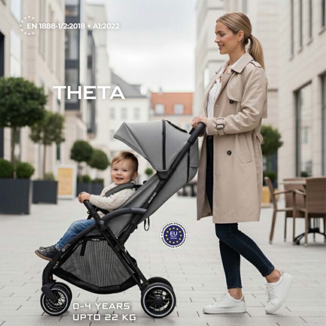Neobreez THETA Auto Fold Stroller (0-4Yrs) Max 22kg - Dark Gray