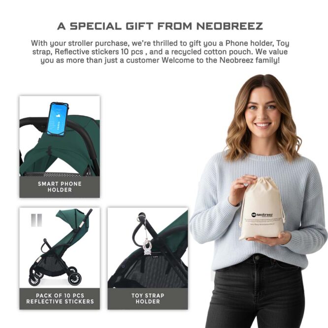 Neobreez THETA Auto Fold Stroller (0-4Yrs) Max 22kg - Olive Green