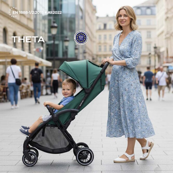 Neobreez THETA Auto Fold Stroller (0-4Yrs) Max 22kg - Olive Green