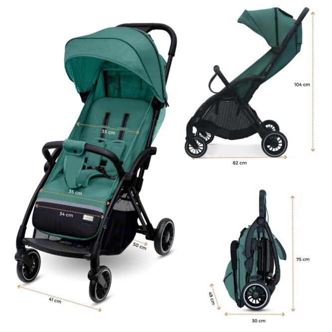Neobreez THETA Auto Fold Stroller (0-4Yrs) Max 22kg - Olive Green