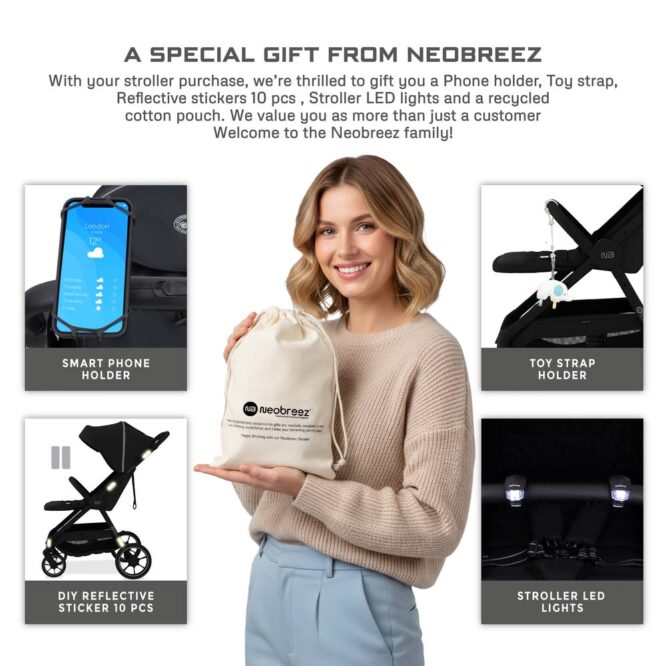 Neobreez VENTO All-Terrain Stroller (0-4Yrs) Max 22kg - Black