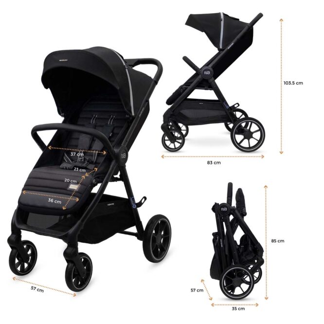 Neobreez VENTO All-Terrain Stroller (0-4Yrs) Max 22kg - Black