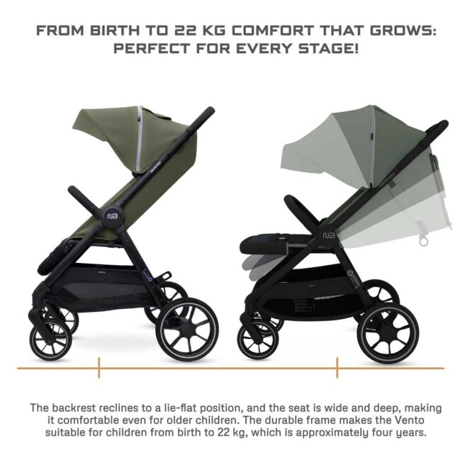 Neobreez VENTO All-Terrain Stroller (0-4Yrs) Max 22kg - Olive Green