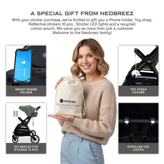 Neobreez VENTO All-Terrain Stroller (0-4Yrs) Max 22kg - Olive Green