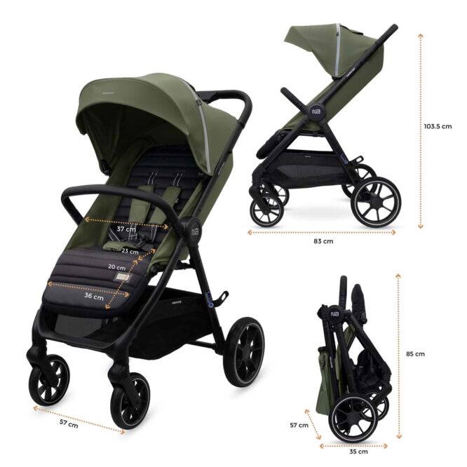 Neobreez VENTO All-Terrain Stroller (0-4Yrs) Max 22kg - Olive Green